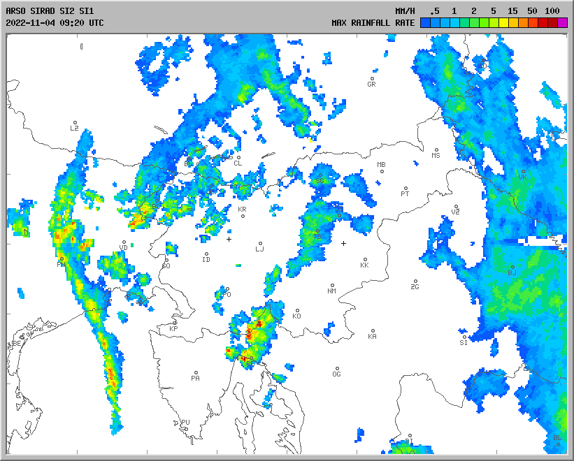 Vremenska napoved za 04.11.2022 ob 1200 Vreme Slovenija