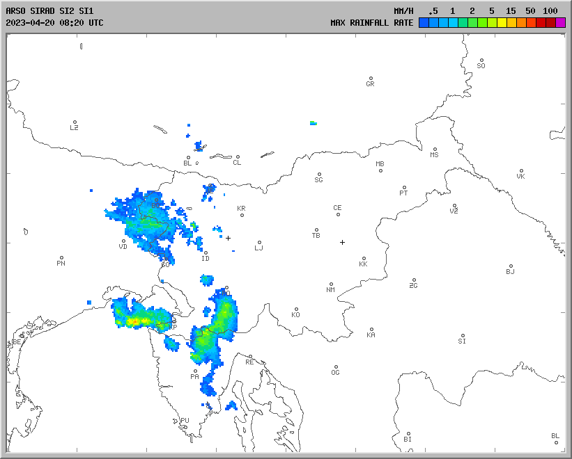 Vremenska napoved za 20.04.2023 ob 1200 Vreme Slovenija