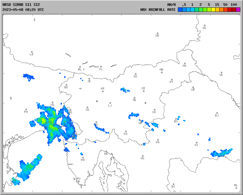 Vremenska napoved za 08.05.2023 ob 1200 Vreme Slovenija