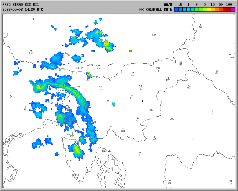Vremenska napoved za 08.05.2023 ob 1800 Vreme Slovenija