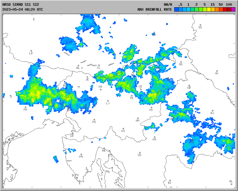 Vremenska napoved za 24.05.2023 ob 1200 Vreme Slovenija