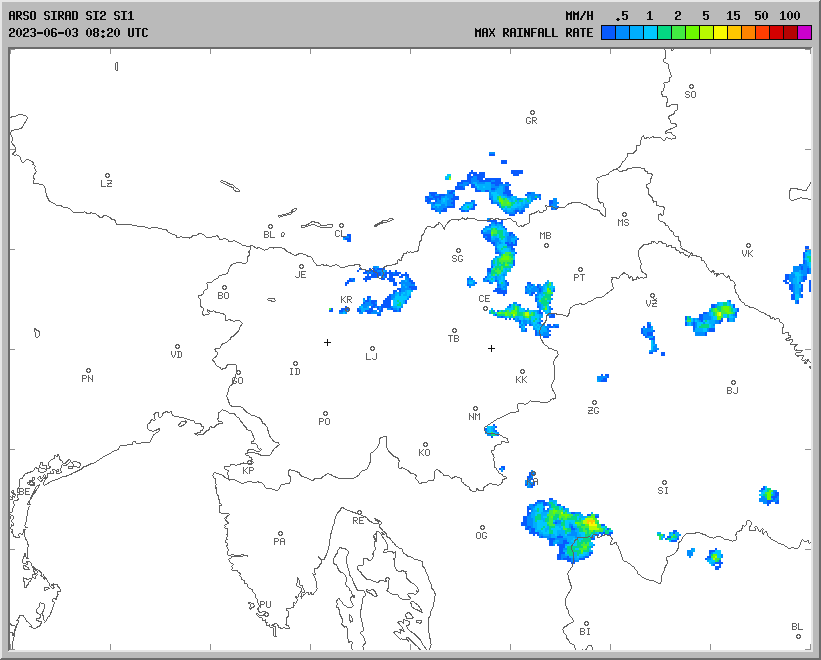 Vremenska napoved za 03.06.2023 ob 1200 Vreme Slovenija