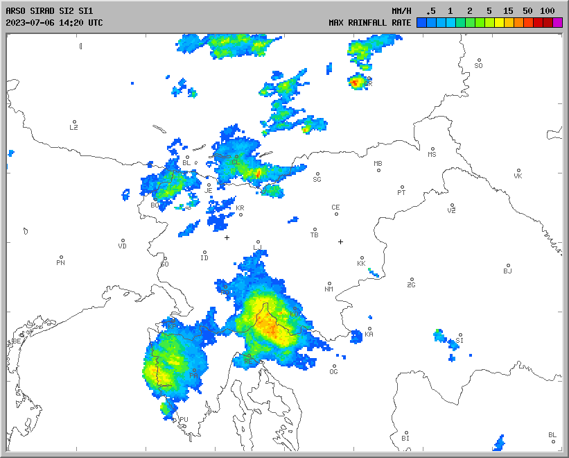 Vremenska napoved za 06.07.2023 ob 1800 Vreme Slovenija