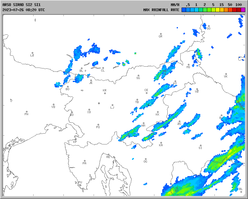Vremenska napoved za 26.07.2023 ob 1200 Vreme Slovenija