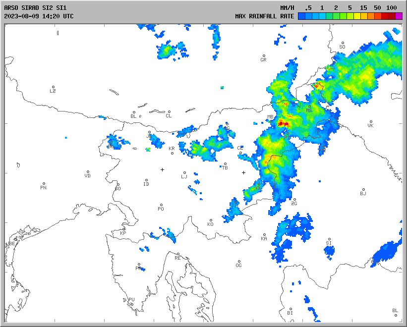 Vremenska napoved za 09.08.2023 ob 1800 Vreme Slovenija