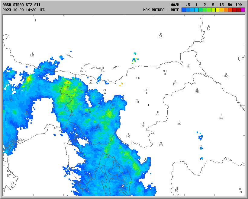 Vremenska napoved za 20.10.2023 ob 1800 Vreme Slovenija