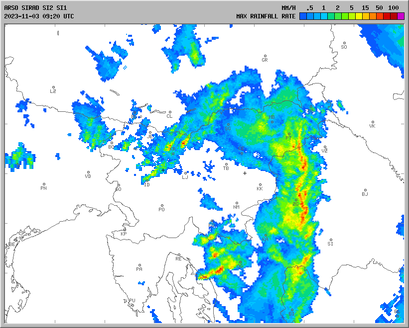 Vremenska napoved za 03.11.2023 ob 1200 Vreme Slovenija